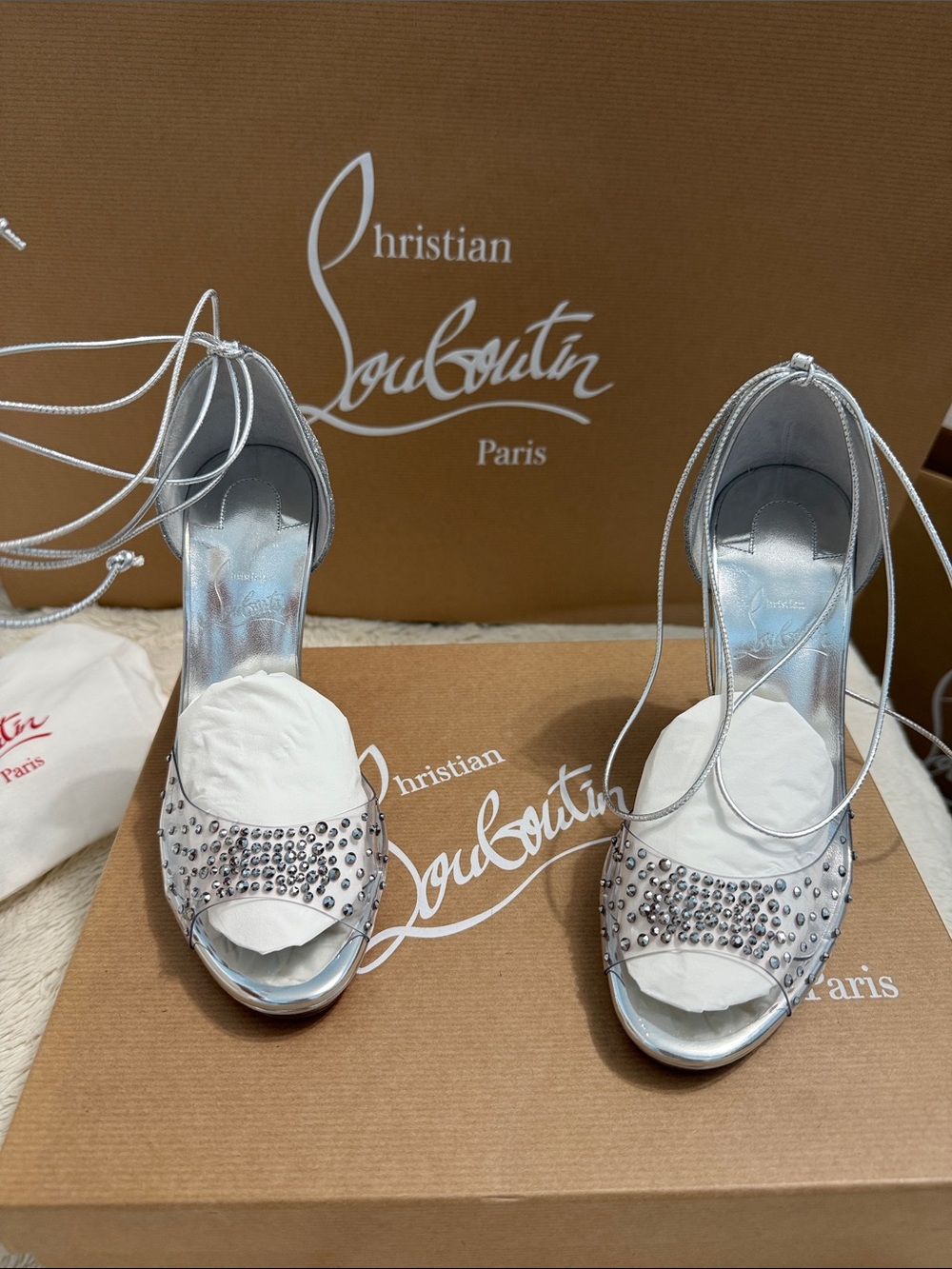 Christian Louboutin Brown Shoe Box and Bag - Picture 1 of 16